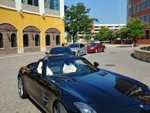 Our cruise crew - 583hp Mercedes SLS, a 600+hp Porsche 911 Turbo S, a BMW that bowed out, and my Jaguar XKR. Pictured below: the modified Corvette Z07 - 650bhp stock, well above that now. 