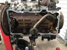 Oil pan had a film on the entire bottom and the pickup was filmed with gunk, the oil was allowed to sit in the engine for years it looks like. 