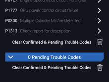 latest trouble codes, I installed a knife edge switch at the battery since I still have a parasitic draw. so that could be one of the codes.