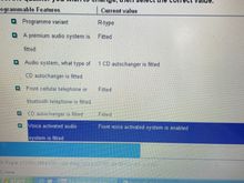 The option for voice activated control module is weird, because the first column says the VACM is fitted with the second column only gives you an option to enable it is no option to disable it in this selection