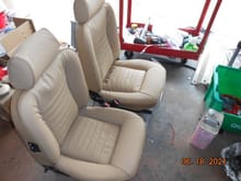 LSeat leather seat covers installed by me.
Not happy. Sent it to the upholsterer to put new seat foam.
