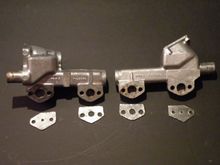 Restrictor plates for Lutz Stge 1 cooling system modification for InjectedV12 engines. Nb* front hole is smallest 3/16ths....back holes are 3/8-7/16