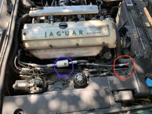 Blue, low side; Red, high side (??)