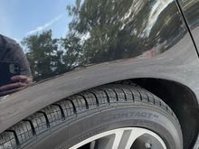 Point of impact for quarter panel 