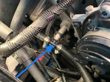 T connection at base of throttle body before removing. 