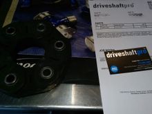 $95 for the part, Genuine SGF , $100 to install it. $500 to rebuild and balance your current drive shaft. They also service diffs.