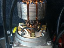 Motor with cover removed. Still attached to pump body.