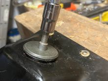 Used a hex bolt that covered the tube but not the washer. Big whack with a hand sledge. 