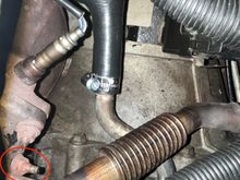 However, I'm can't get ANY purchase on this damn bolt (circled) on the other side of that flange to be able to remove the EGR pipe. Does anyone have any idea what tool and what angle would best help here? I have tried socket-wrenches, spanners, off-set spanners, and none seem to work for me. Either they collide with the damn pipe and cannot grip the bolt, or I cannot apply any torque to the tool if it's somehow able to grip the bolt.