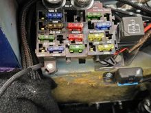New fuse box, under driver side dash. 