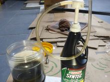 Old oil ready for disposal.