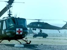 Our UH-1V Pad at Yakima.
UH-60 prep for hoisting a Hummer.