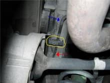 Location of the fuel line where I am going to insert the check valve.