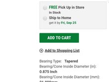 Vs. Parts store bearing I got