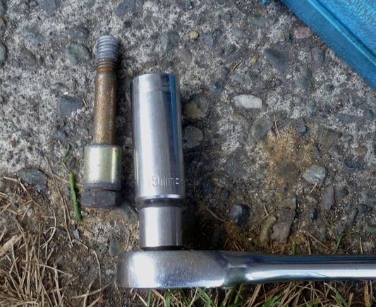 Bumper beam is secured to the energy absorbing struts on the car by two 19mm bolts