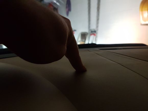 Leather pulling on dash