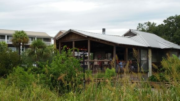 Skippers fish camp from the water