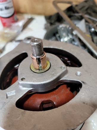 Used piece of water pipe to center pulley.