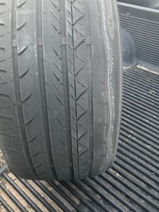 Inside tires worn to metal 