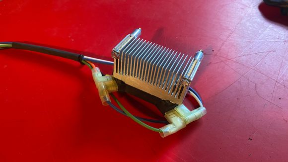 Wired up. Original mounting plan shown here got ditched. 