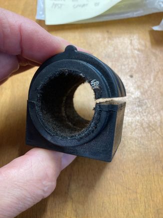 OEM new bush. Slit fitted at front as most forces from bumps are rearward. 