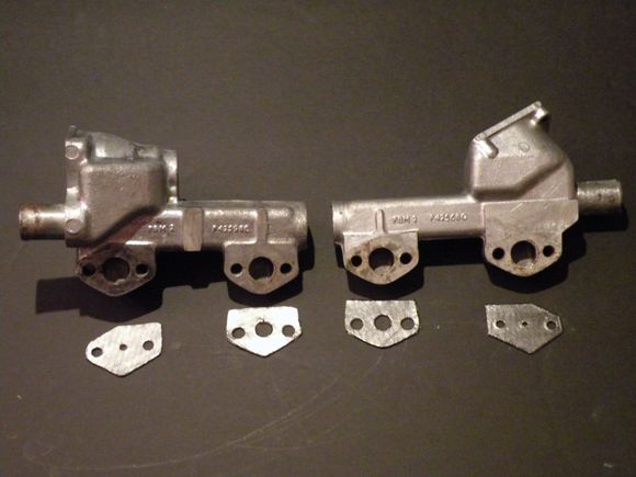 Restrictor plates for Lutz Stge 1 cooling system modification for InjectedV12 engines. Nb* front hole is smallest 3/16ths....back holes are 3/8-7/16