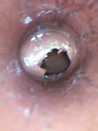 Close up of the internal of the Outlet port from the rear header.