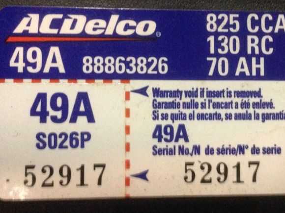 There is not any markings on the terminals. The car was probably sitting around for months before I bought it. It went to the shop for the safety/emissions tests on Wednesday and I took it for my first drive on Saturday, I was out for 40 minutes 1/2 highway half stop start, I had the ac on as well, when I stopped at the house It was dead. Maybe it just needed charging which was done overnight.