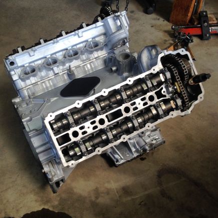 Getting the rebuilt motor ready for installation.