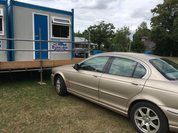 Parked outside my Bunkabin at Bisley in 2023