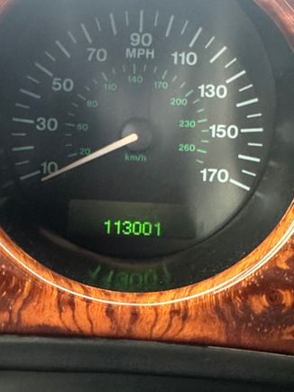 Exactly 3,030 miles from swap starting point of 109,971...