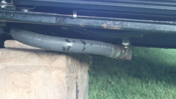 Temporary Bridging Pipe, as used by the PO on his own Car but on my Car (Pictured) the drop down elbow makes it hang Too Low.
So I'm planning to have another one made from a less heavy duty material.
But would it Blow the Engine, if that Pipe got a Kink, that either restricted or cut off the Oil Flow through this Bridging Pipe?