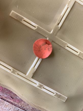 Here’s the disk.   Noted the Carter pump had a similar check valve- screen completely covered.