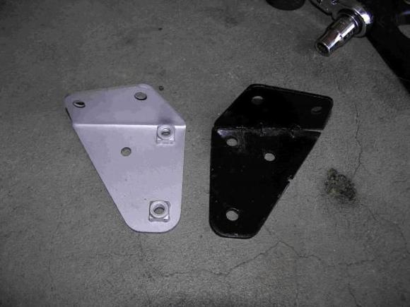 Crappy bracket on right needed to be modified to fit.