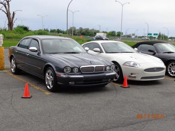 The Grim Leaper with my wife's 2008 XKR