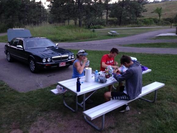 Picnic dinner at Wind Cave National Park, South Dakota.