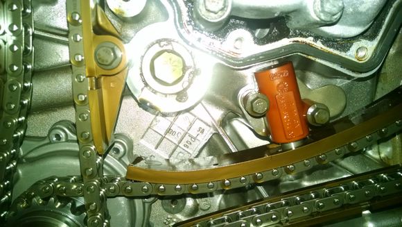 Primary chains coming off the crankshaft gears.