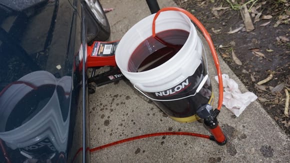 Now you can refill the transmission fluid with a handy fluid pump (AU$10, ebay or this week at Aldi)