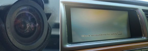 Jaguar XF rear view camera fuzzy blurry image