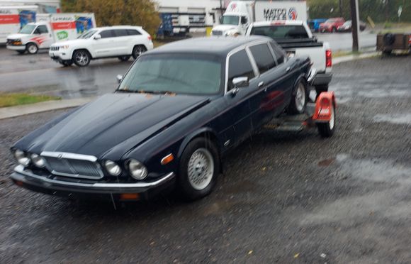Bringing the Jag home. 