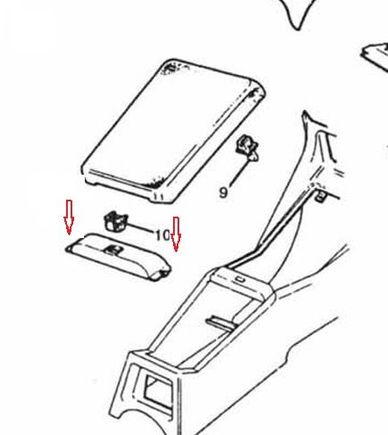 XJS center console lid 