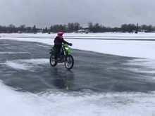 My daughter riding on ice!