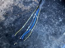 Both tan must be ground, one of the blue is to the pump, the other to the sending unit