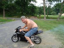 drunk guy on a pocket rocket, me....