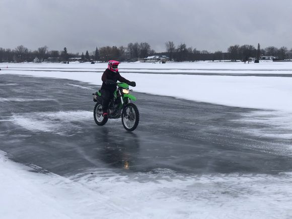 My daughter riding on ice!