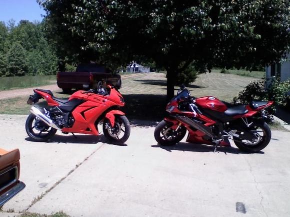 My 08 NiNjA 250r and Jeremy's 07 R6