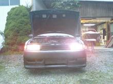 Bought the Xenon Headlight bulbs! Passenger side is the normal stock bulb the protege comes with and the drivers side is the Xenon Bulb! I took this to show the difference in brightness!
