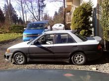 heres a side shot of her with both spoilers on! much better look with those on there!