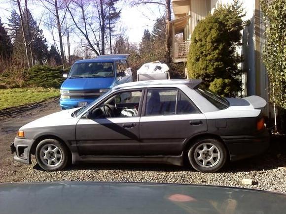 heres a side shot of her with both spoilers on! much better look with those on there!