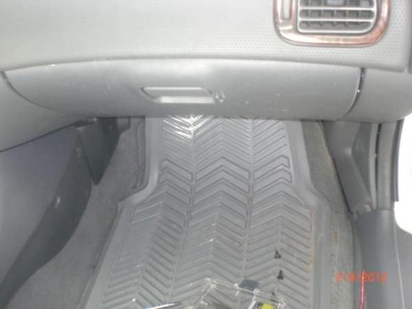 under the glove box